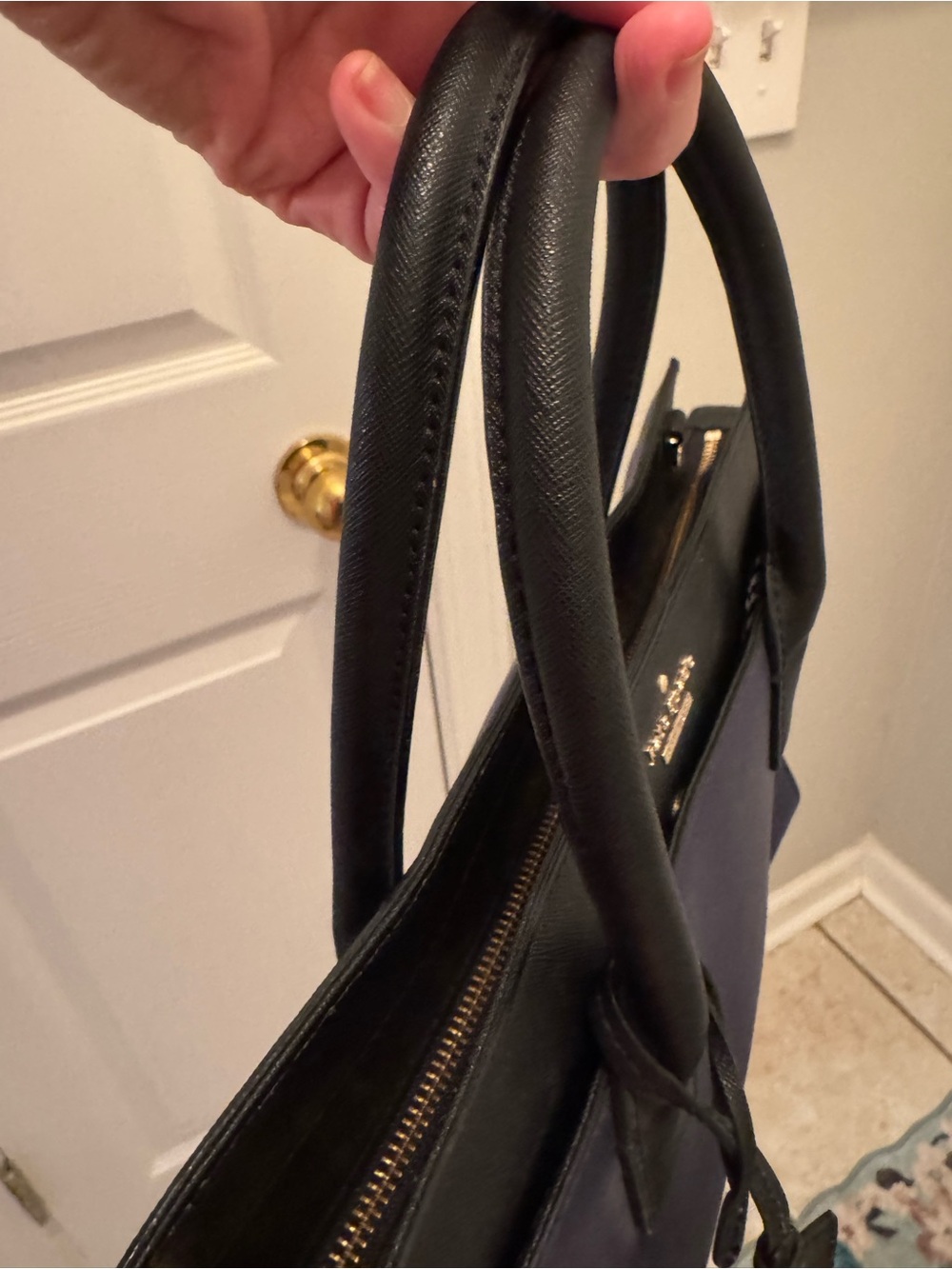 kate spade Navy and Black Saffiano Leather Satchel - Picture 5 of 16